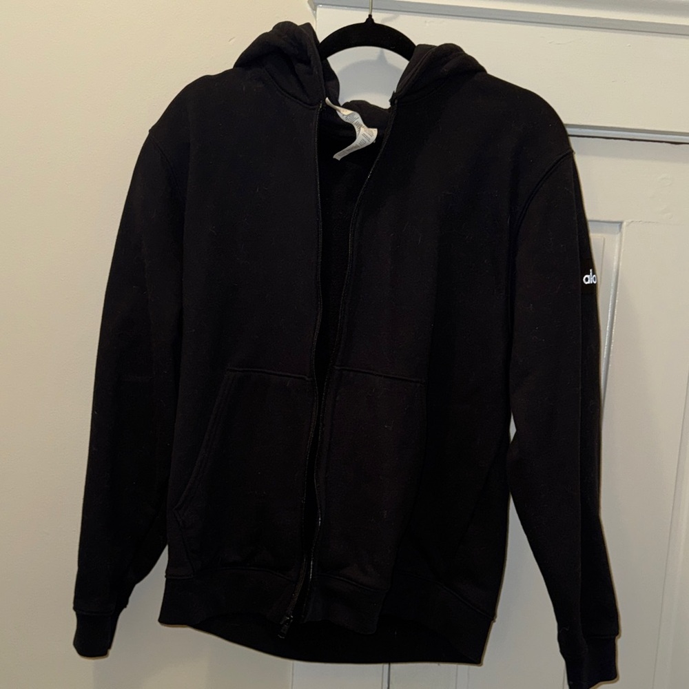 ALO Yoga Black Hoodie with Logo Patch